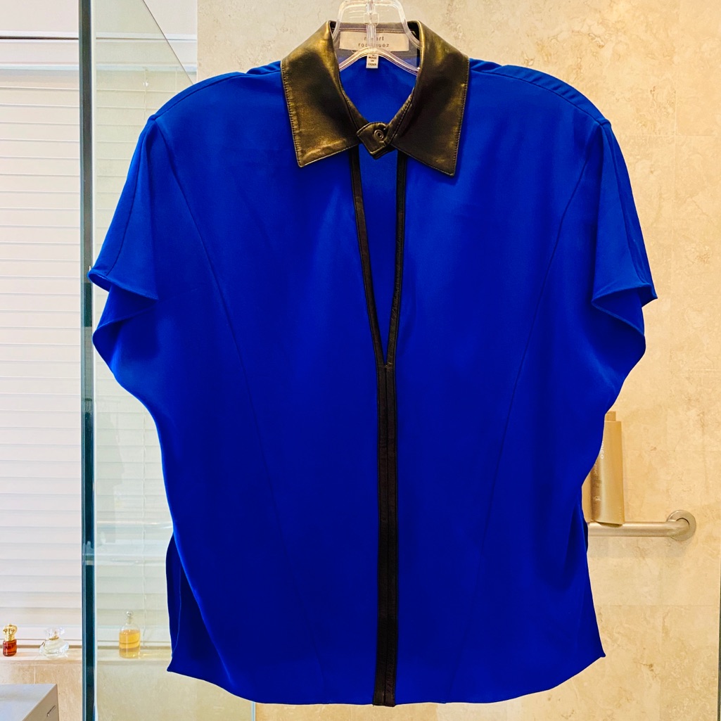 Robert Rodriguez Cascade Leather Silk Blend Top